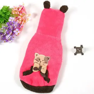 Новая зимняя одежда для домашних животных, котов коралловый флисовый пуловер; теплая куртка с капюшоном Костюмы одежда для конкурсов красоты для маленьких котенок кошка костюм - Цвет: Розовый