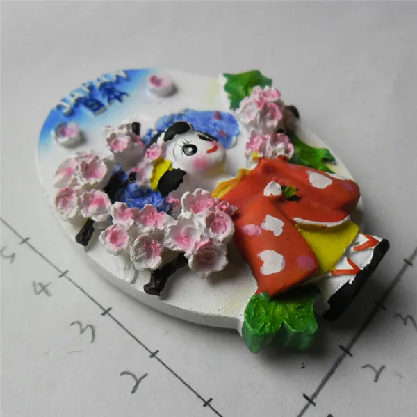 Japan Mt. Fuji Sumo Kimono Geisha Tourist Souvenir Figures Fridge Magnets - Geisha 5