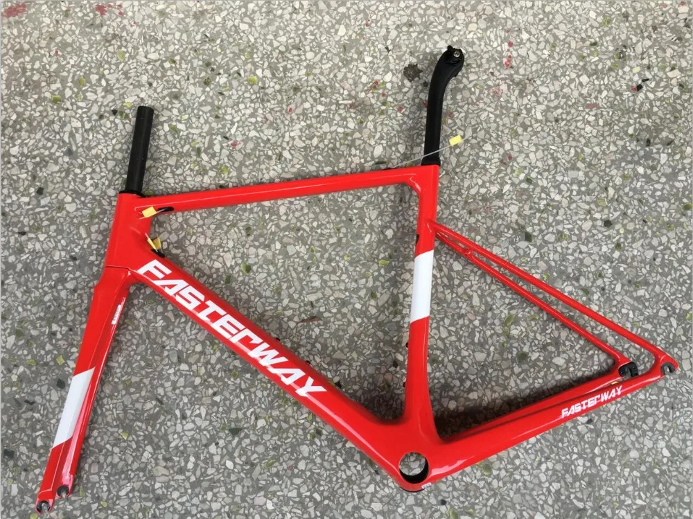 Sale 2018 taiwan brand FASTERWAY classic sliver grey with black super light carbon bike frame:frameset+seatpost+fork+clamp+headset 57