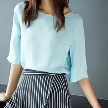 Новая шелковая Футболка с принтом листьев лотоса