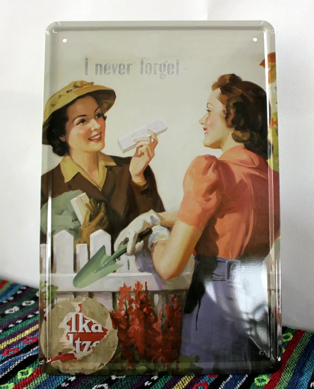 

50pcs/lot Metal Sign shabby chic I never forgot painting Tin plate Sign pub home Wall Decor Retro Metal Art Poster G-50 20*30cm