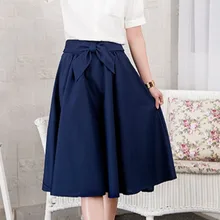 Летние юбки с бантиком для женщин, цвета красного вина, черный, одноцветная, высокая талия, самозавязывающийся бант, украшенная, а-силуэт, элегантная женская юбка