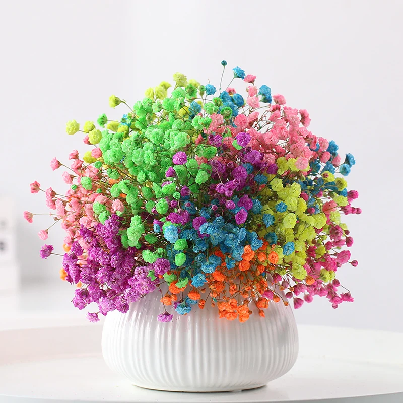 Сушеные цветы, ваза, костюм Гипсофилы, вечный цветок, домашний декор для гостиной, декоративная Цветочная композиция - Цвет: L