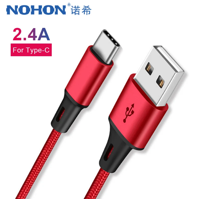 

NOHON USB Type C Charging Data Cord For SamSung Gaxaly S8 Plus Note 7 Fast Charge Line For Xiaomi Mi5 6 Huawei P9 Charger Cables