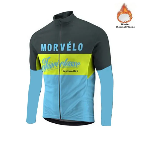 Morvelo, Зимняя Теплая Флисовая Мужская велосипедная футболка с длинным рукавом, Ropa ciclismo, велосипедная одежда, велосипедная одежда, Майо Ciclismo