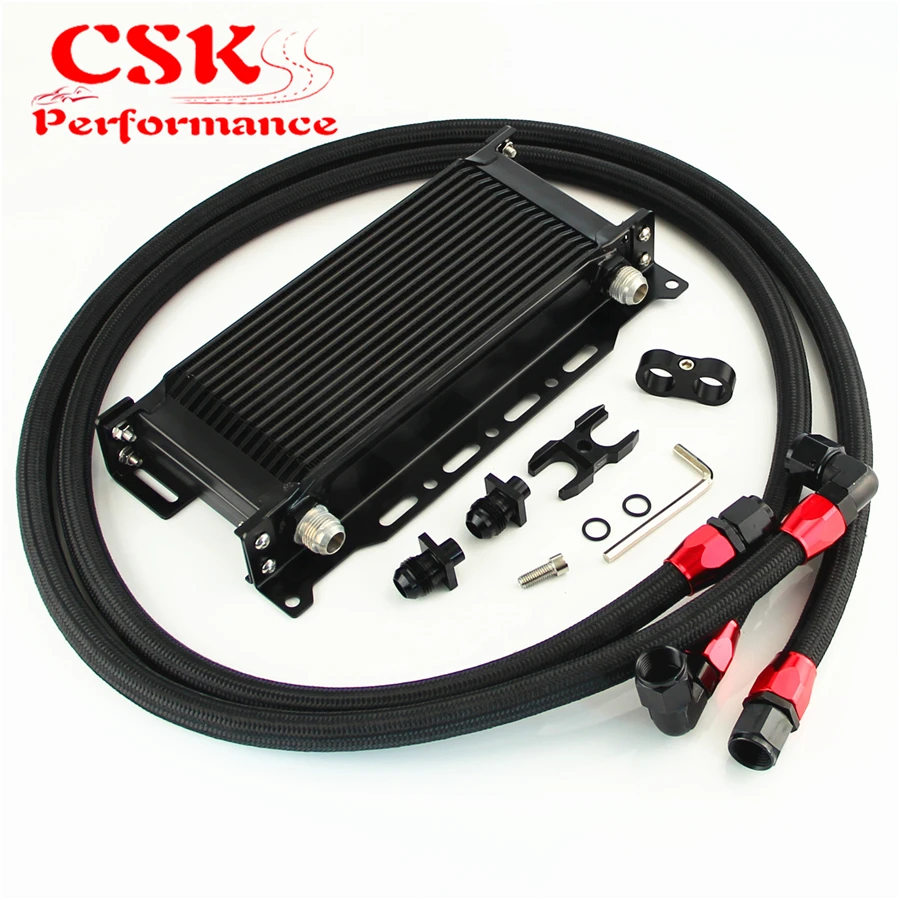 Подходит для BMW E36/E46 M3 135/E90 335/640 черный 16 рядный масляный радиатор с кронштейном и
