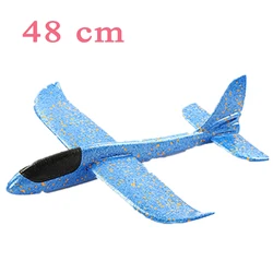 Large 48cm EVA Foam Glider Airplane Toy - Hand - Throw Flying Fun (48cm Blue)