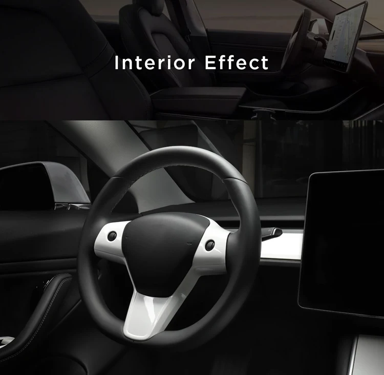 Decorativo do Volante do Carro para Tesla Luckeasy Remendo Modelo Volante Acessórios Quadro Decorativo Vermelho - Branco 3 Abs 18 Luckeasy remendo decorativo do volante do carro