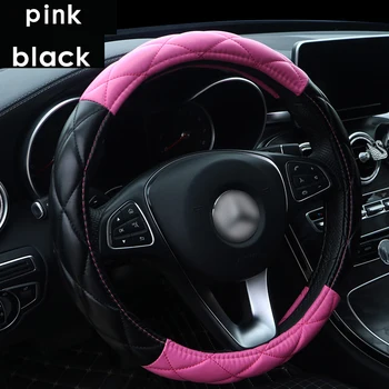 

Hot Sale Leather Car Steering Wheel Covers Bling Crystal Auto Handle Cover Interior Car Accessories for Girls Women