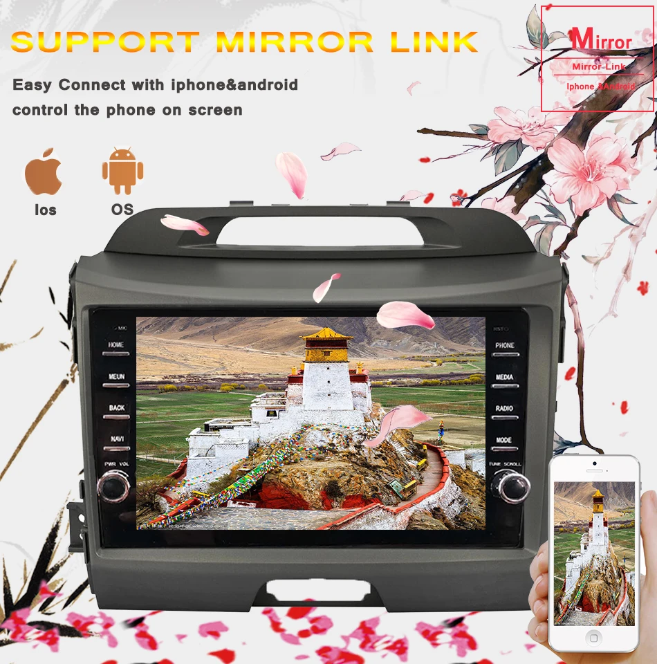 Excellent 2din 2.5D HD Android 9.0 Car DVD Multimedia player For KIA Sportage 3 4 2010 2011 2012-2014 2015 Car radio GPS navigation System 6