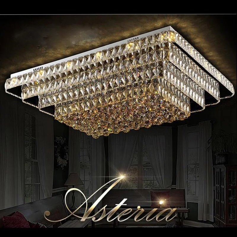 T New Luxury Crystal Lamps Rectangular Modern Lightings For T New Luxury Crystal Lamps Rectangular Modern Lightings For