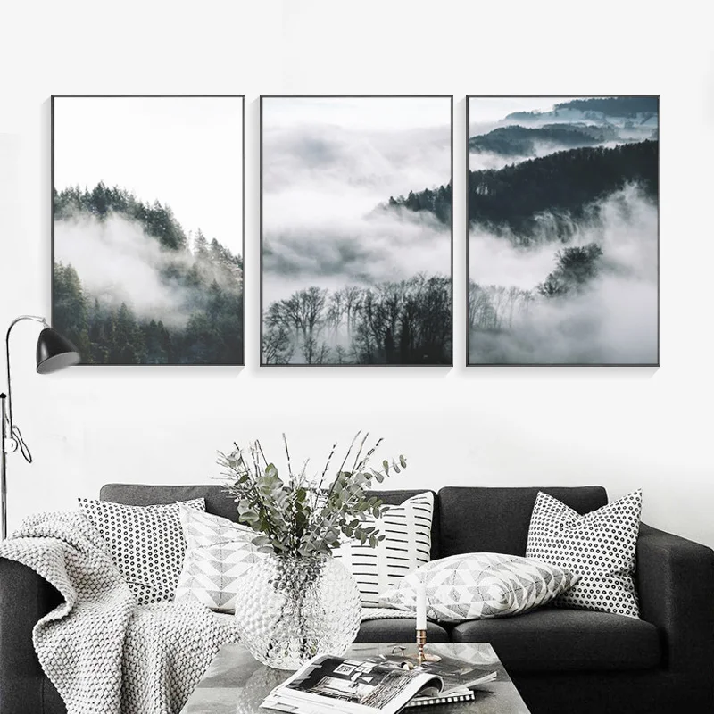 

Nordic Decoration Forest Poster Wall Art Canvas Painting Posters And Prints Landscape Wall Pictures For Living Room Unframed