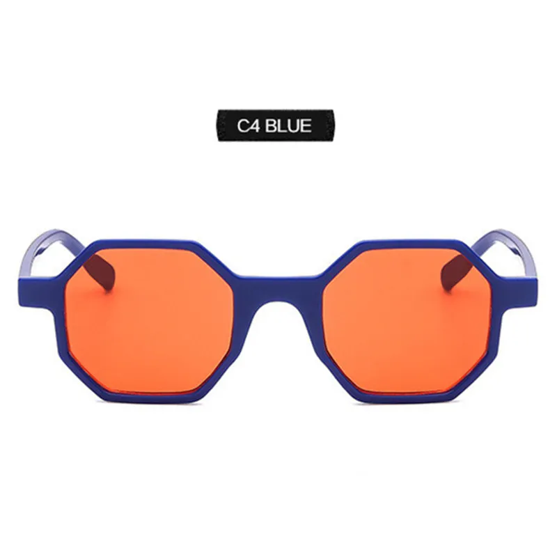 YOOSEK, Винтажные Солнцезащитные очки для мужчин и женщин, роскошные, брендовые, дизайнерские, маленькая оправа, полигональные, солнцезащитные очки, женские, Ретро стиль, пластиковые очки - Цвет линз: Blue