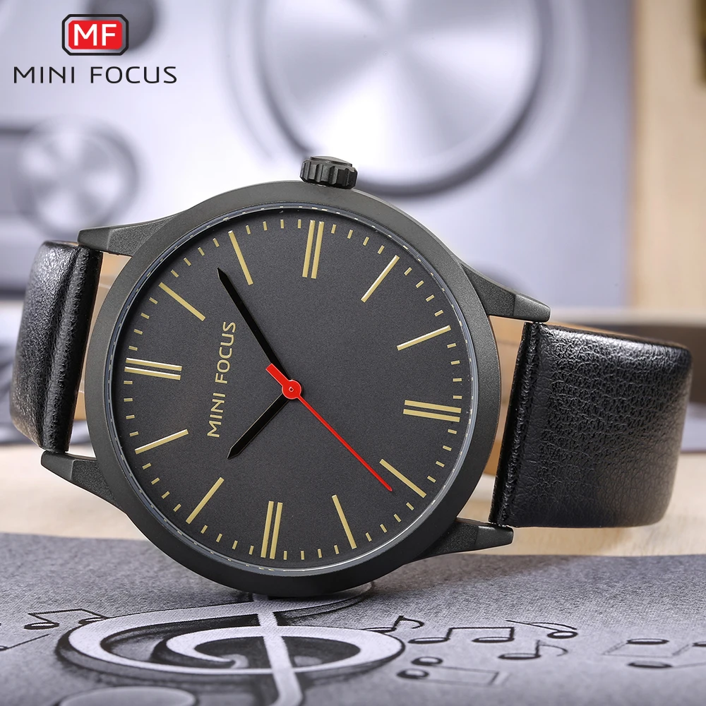 Часы MINIFOCUS мужские повседневные кварцевые водонепроницаемые с кожаным