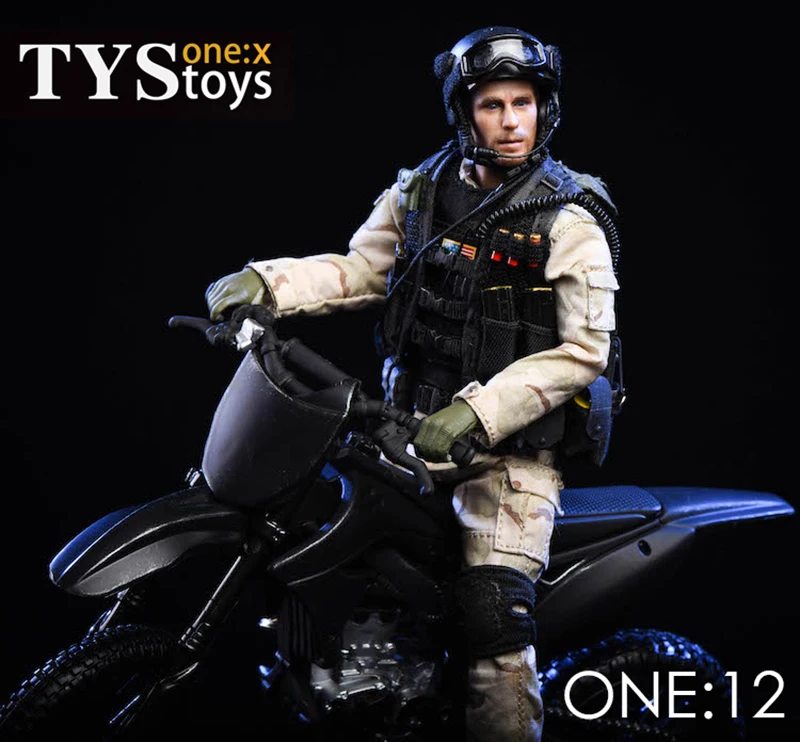 

TYSTOYS 1/12 Scale Off-road Motorcycle 18DT05 Mini Car Model Soldier Figure Toys without the doll