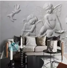 Custom Photo Wallpaper 3D embossed little angel flying pigeon background wall decorative Wallpaper 3d Mural For Living Room Custom Photo Wallpaper 3D embossed little angel flying pigeon background wall decorative Wallpaper 3d Mural For Living Room