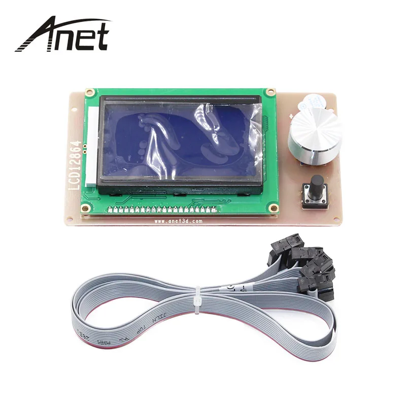 Anet a6 12864 lcd عرض الشاشة الذكية وحدة تحكم مع كابل ل ramps 1.4 ميجا pololu الدرع reprap طابعة 3d التبعي Anet a6 12864 lcd عرض الشاشة الذكية وحدة تحكم مع كابل ل ramps 1.4 ميجا pololu الدرع reprap طابعة 3d التبعي