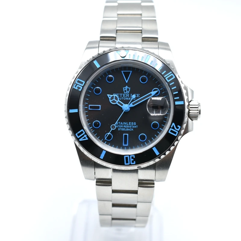 

PETER LEE High Quality Full Steel Automatic Mechanical Men Watch Brand Luxury Watch Classic Men Fashion Business Male Clock Gift