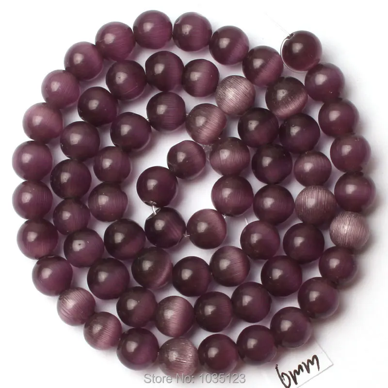 

Free Shipping AAA 6mm Cat Eye Stone Round Shape Gems Loose Beads Strand 15" DIY Creative Jewellery Making w2657