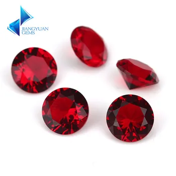 

Size 1~15mm Garnet Color Round Shape Machine Cut Loose Glass Beads Synthetic Gems Jewelry Stone