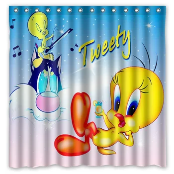 

Tweety Bird Background Waterproof Polyester Bathroom Shower Curtain&Bath Curtains( 180X180CM)