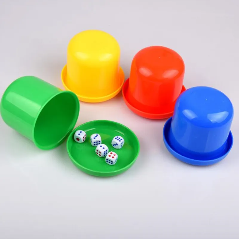 5 шт. кубики с 1 шт. игральная кость чашка доска Питьевая настольная игра азартные кубики и кубики чашки набор случайный цвет