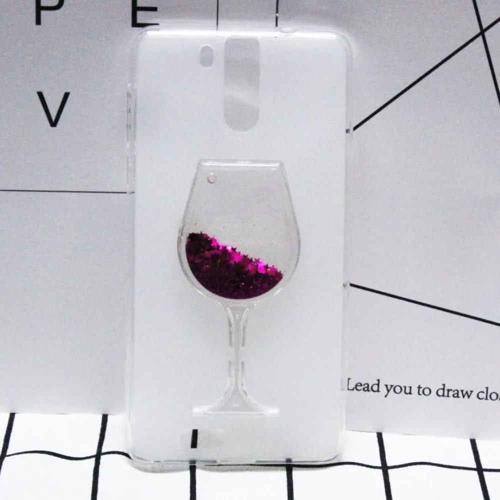 

Soft Silicone Phone Case Cover For Oukitel K6000 Pro 5.5" Quicksand Rhinestone Red Wine Glass Pattern Fundas Capa