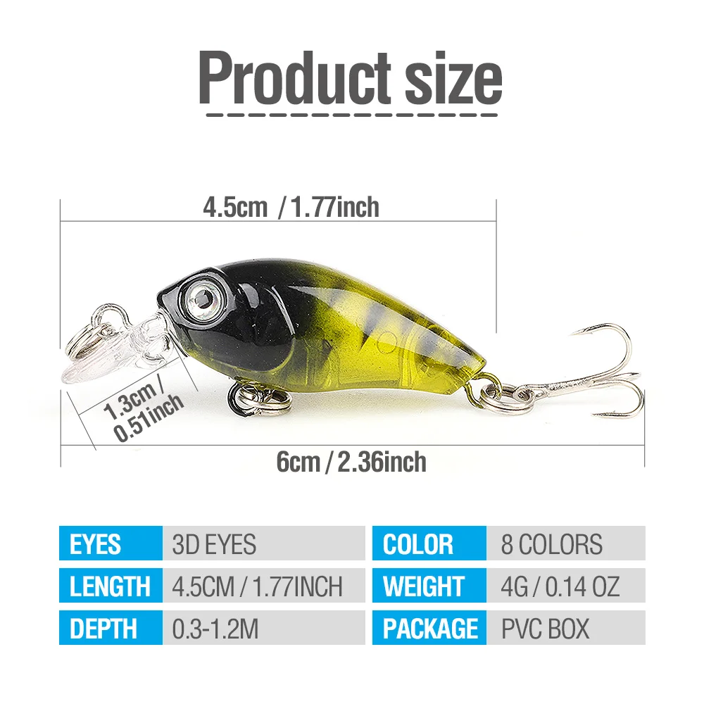 DONQL 2pcslot Crankbaits Minnow Fishing Lures 4.5cm 4g Wobblers For Trolling Artificial Hard Swim Bait Fishing Tackle (2)