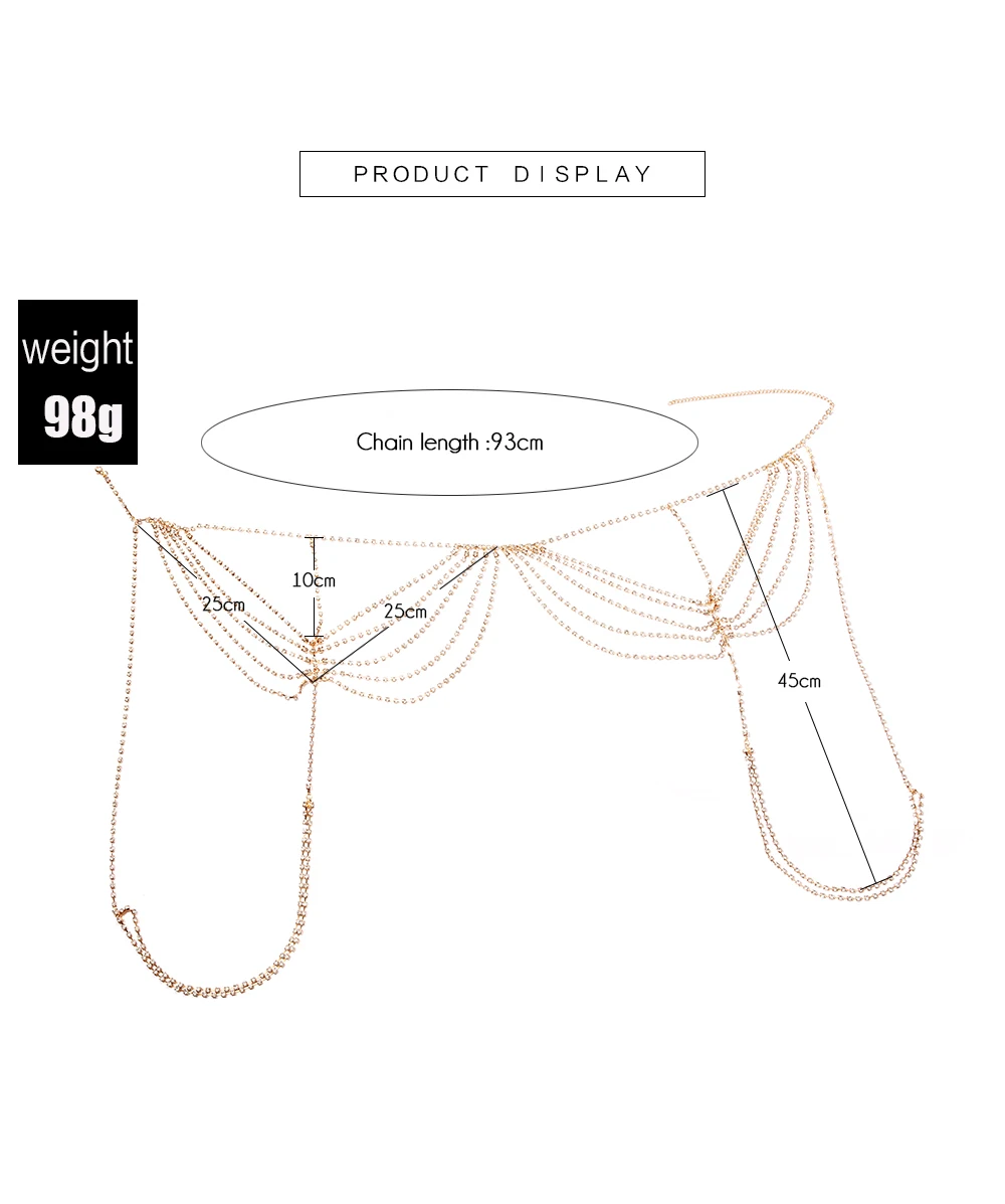 Jewdy Серебряная Золотая многослойная цепочка на талию живота для женщин сексуальное пляжное бикини для тела цепь винтажная блестка Очаровательная цепочка для тела ювелирные изделия
