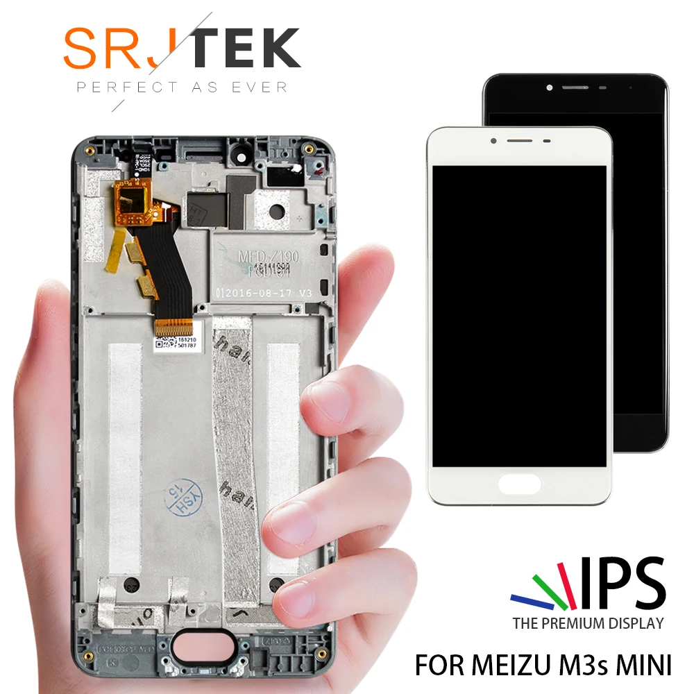 

5.0" Black White Original M3S Mini LCD For MEIZU M3S Display Touch Screen with Frame M3 S LCD Screen Y685H Replacement