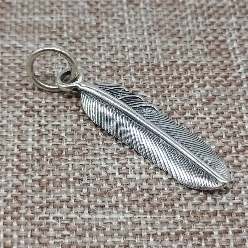 925 Sterling Silver Feather Pendant Charm for Necklace