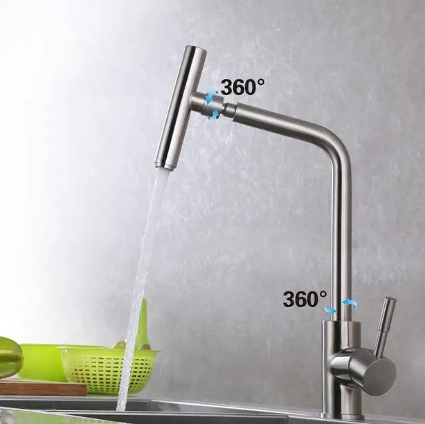 

Free shipping Kitchen Faucet 304 Stainless Steel sink Vegetable basin faucet Tap Rotate microphone Mixer Faucets