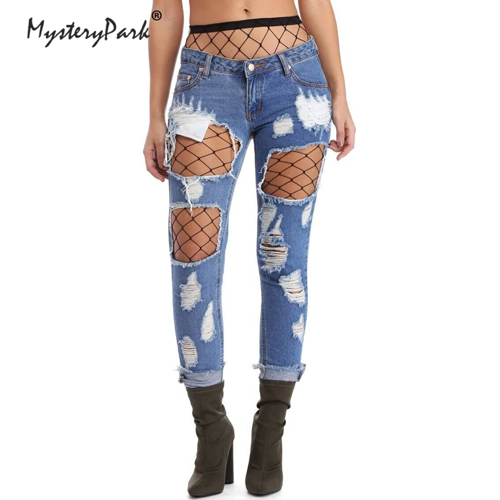 cropped ripped skinny jeans