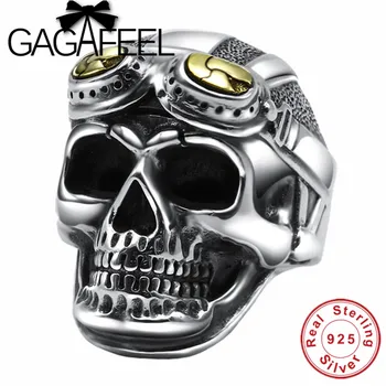 

GAGAFEEL 925 Sterling Silver Skull & Beard Rings for Men Gift Punk Fashion Open Ring Trendy Jewelries Wholesale