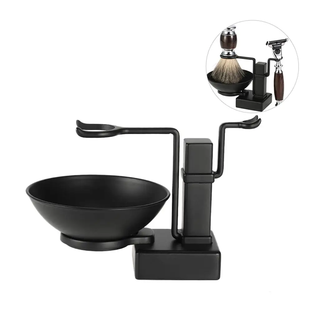 Estande de Barbear Conjunto de Barbear Pincel de Barbear Ferramenta de Limpeza 2 em 1 Kit de Barbear para Homens Titular Sabão Tigela Copo Caneca Conjunto Facial Masculino 4 Espuma de barbear