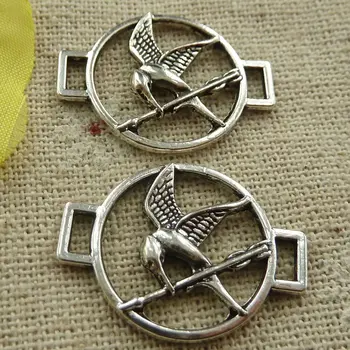 

Free Ship 180 pieces tibetan silver bird connectors 26x20mm #4668