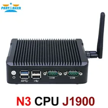 Причастником Mini PC 2 порта LAN Intel Quad Core J1900 Процессор 2.0 ГГц Безвентиляторный Компьютер для Windows 7 8