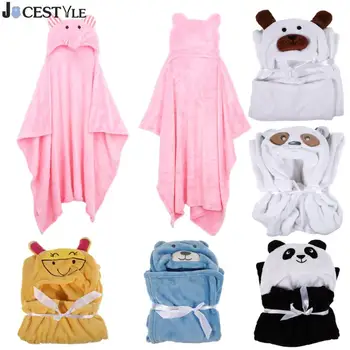 

JOCESTYLE Baby Bathrobe Flannel Cartoon Baby Boys Girls Bath Towel with Hood Toddler Blankets Kids Super Soft Towels