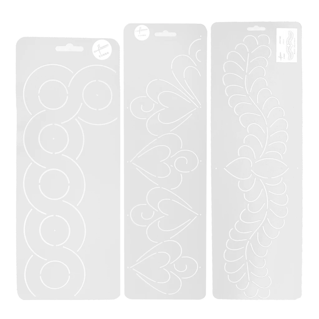 3 Pieces Plastic Stencil Quilting Template for DIY Patchwork Sewing Craft Tool