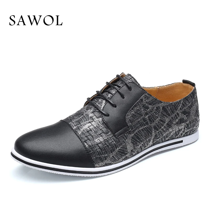 

Sawol Men Casual Shoes Brand Men Shoes Men Flats Slip On Men Sneakers Genuine Split Leather Spring Autumn Plus Big Size