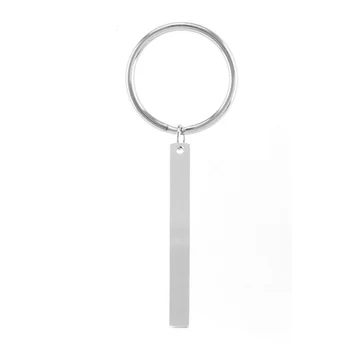 

Stainless Steel ID Rectangle Blank for Printing Key Chain Key Fob Accessory Key Ring Loop for Bag Key Holder Wholesale 50pcs