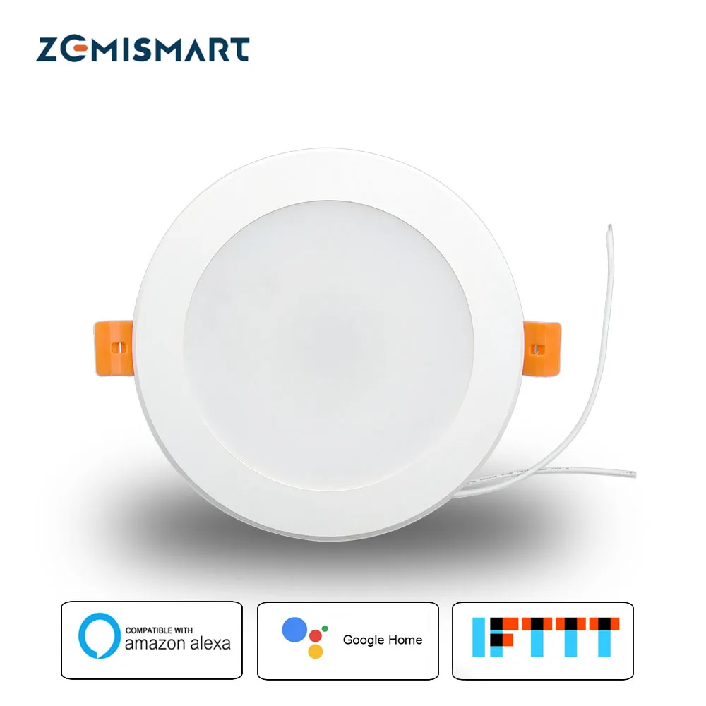 Zemismart 4 дюймов WiFi потолочный светодиодный светильник RGBW 10 Вт Голосовое управление Alexa Echo точечное шоу Google Home Assistant IFTTT домашняя Автоматизация