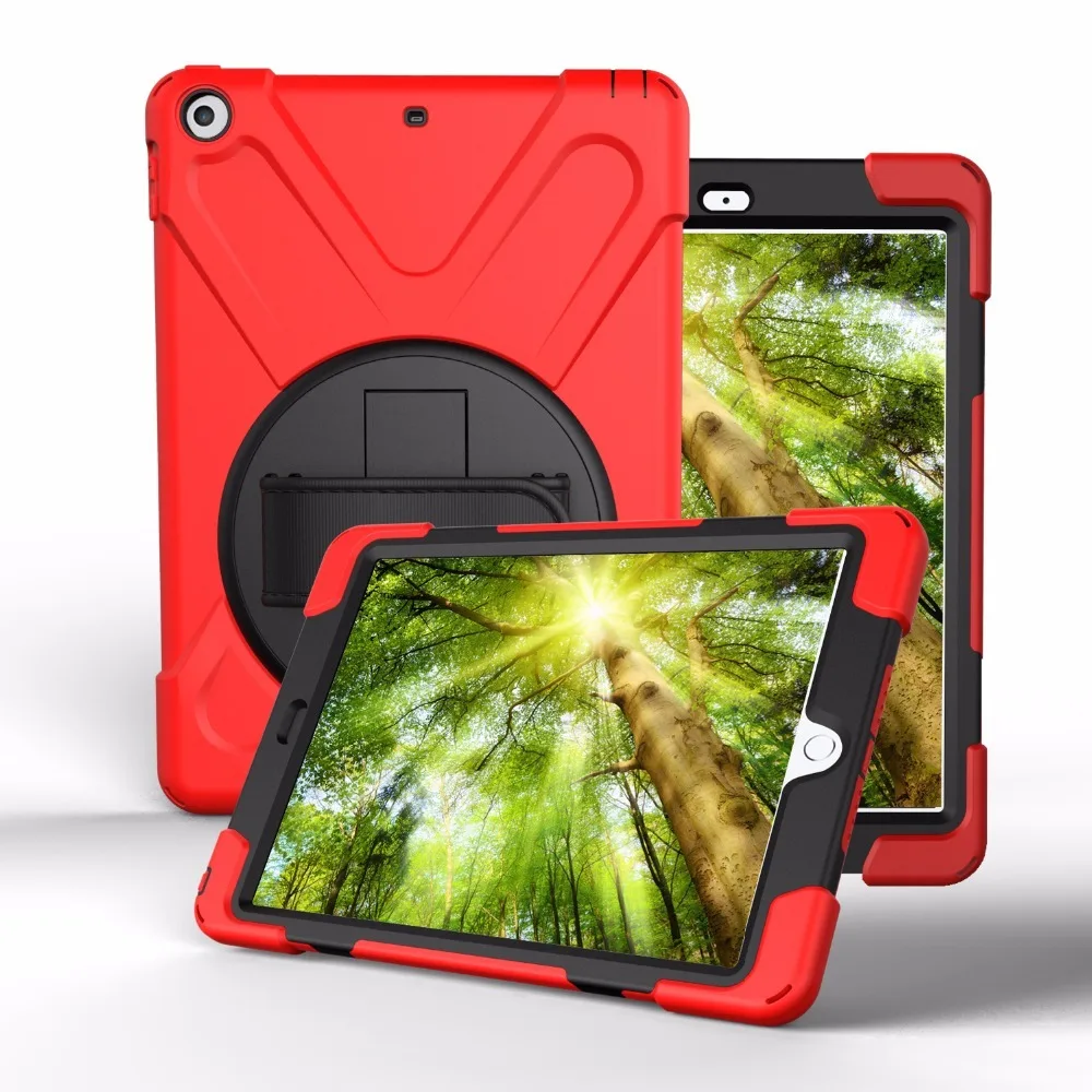 Shockproof Kids Protector Case For iPad 9.7 2017 2018 A1822 A1823 Heavy Duty Silicone Hard Cover kickstand design Hand bracel | Компьютеры
