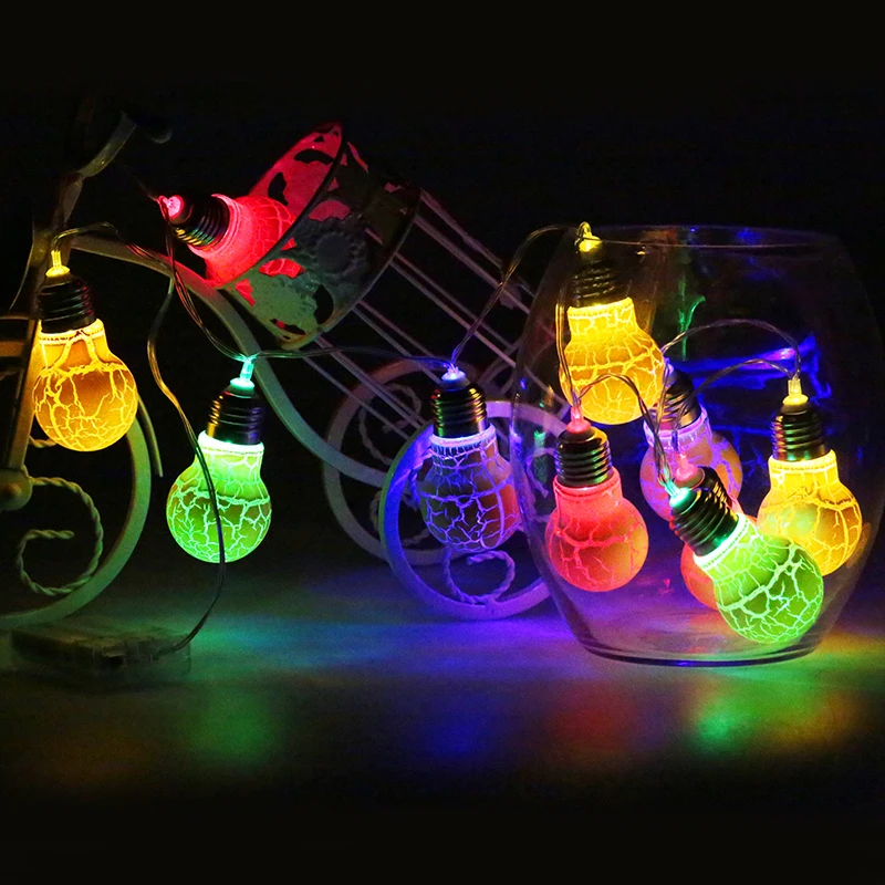 

1M 10Leds Globe Connectable Festoon Ball String Fairy Christmas Lights Garland for Wedding Garden Party Colorful Light Bulb