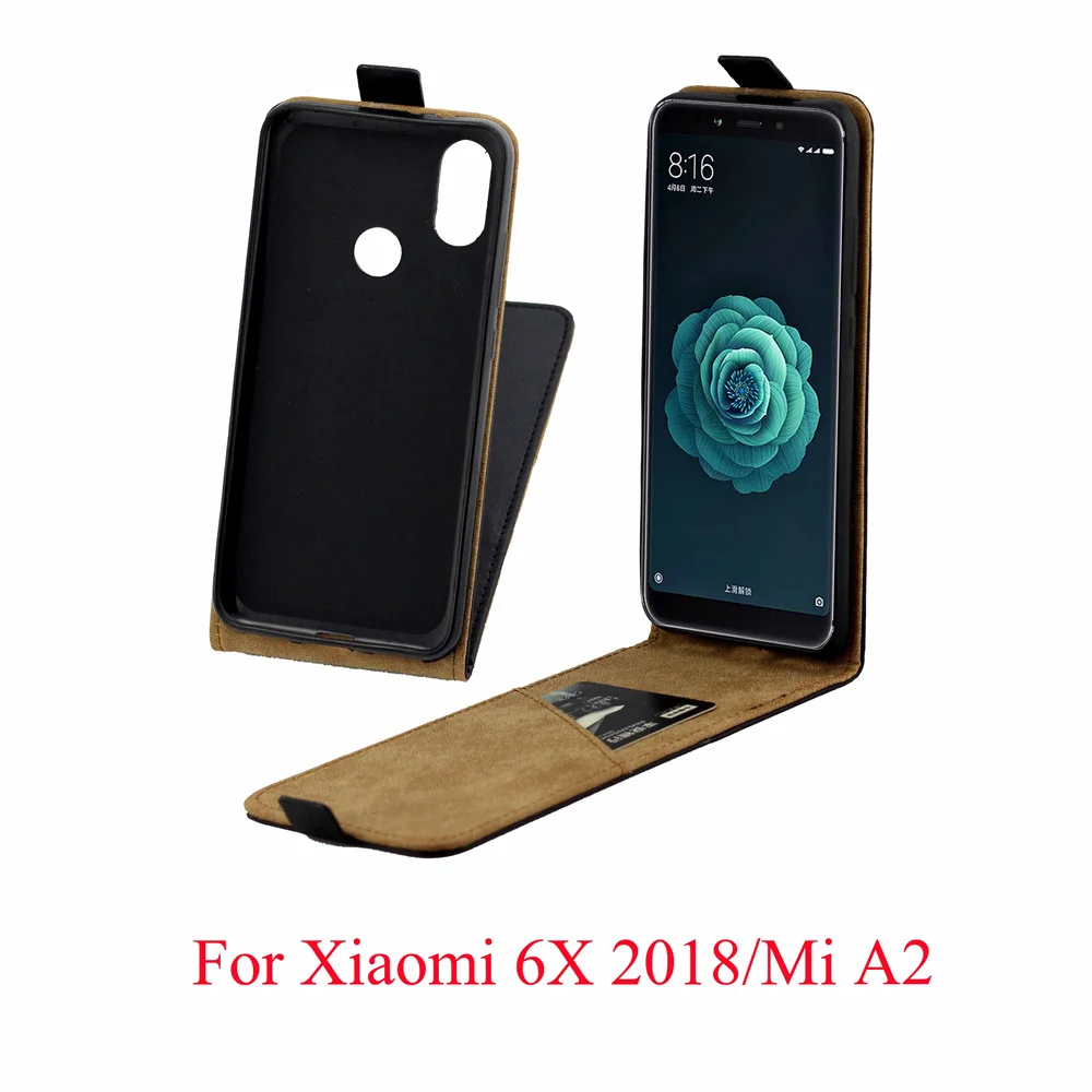 

New style Up and Down Vertical Flip PU Leather Cover Bags Skin Phone Case for Xiaomi Mi 6X /MI A2 5.99" Business Fundas