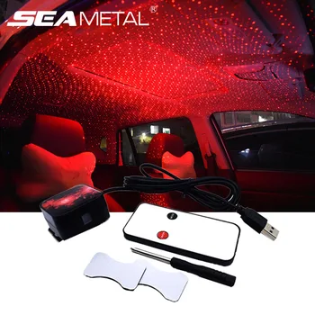 

Car Atmosphere Ambient Star Light Colorful Music Sound Lamp Remote Control Spotlight Voice Control LED Light USB Plug Decoration