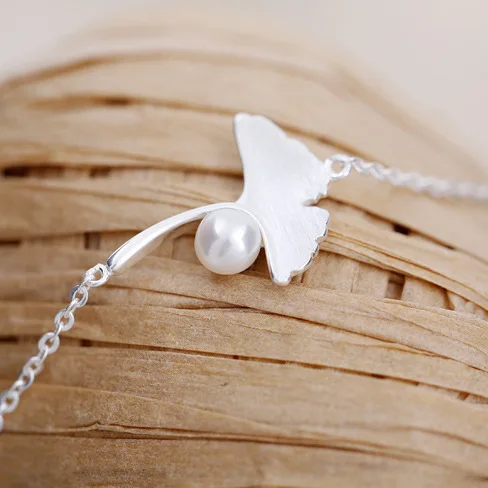 Ginkgo leaf bracelet 100% 925 Sterling Silver Jewelry fashion hypoallergenic bracelets for women gift