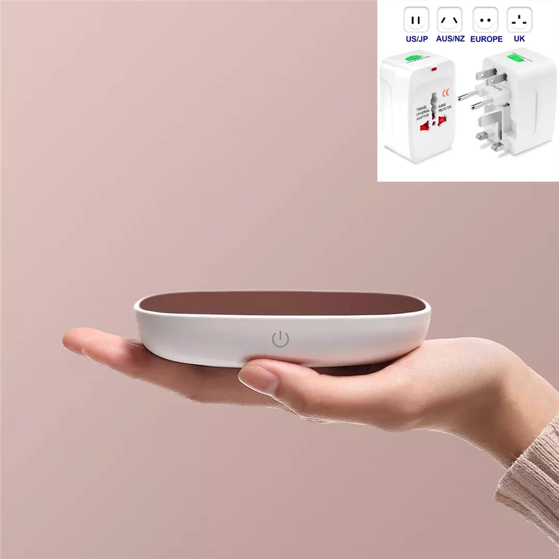 Sanjie нагревающая подставка Электрический поднос кофе чай напиток теплые подставки нагреватель 55℃ термостат изоляция базовый Коврик - Цвет: Add universal plug