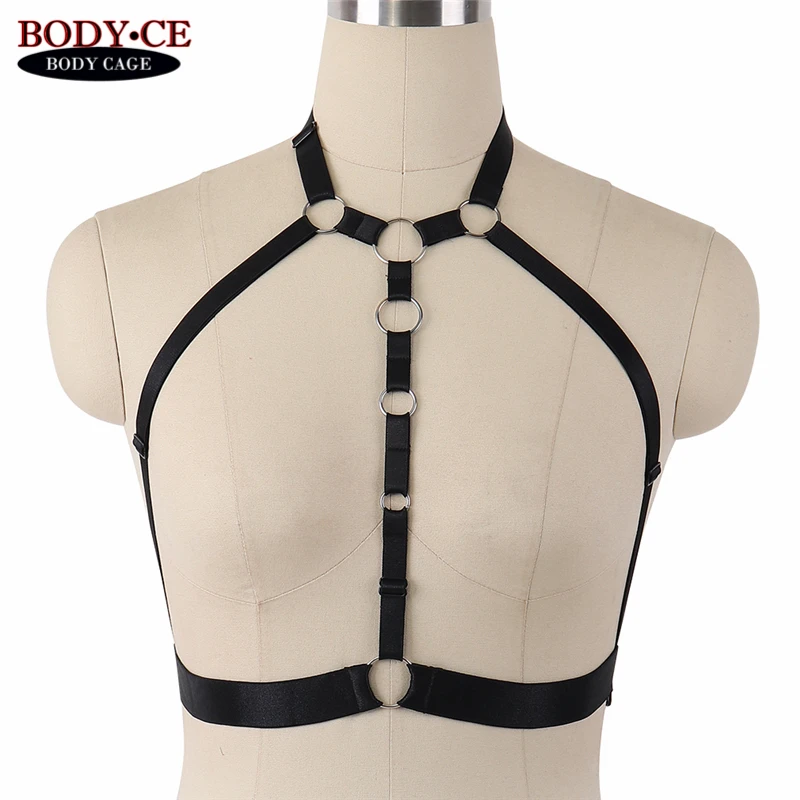 

10Pcs Body harness bra Open Cage Chest Bondage Lingerie Black Elastic Strap Tops New Fashion Fetish Goth Women Sexy harness Belt