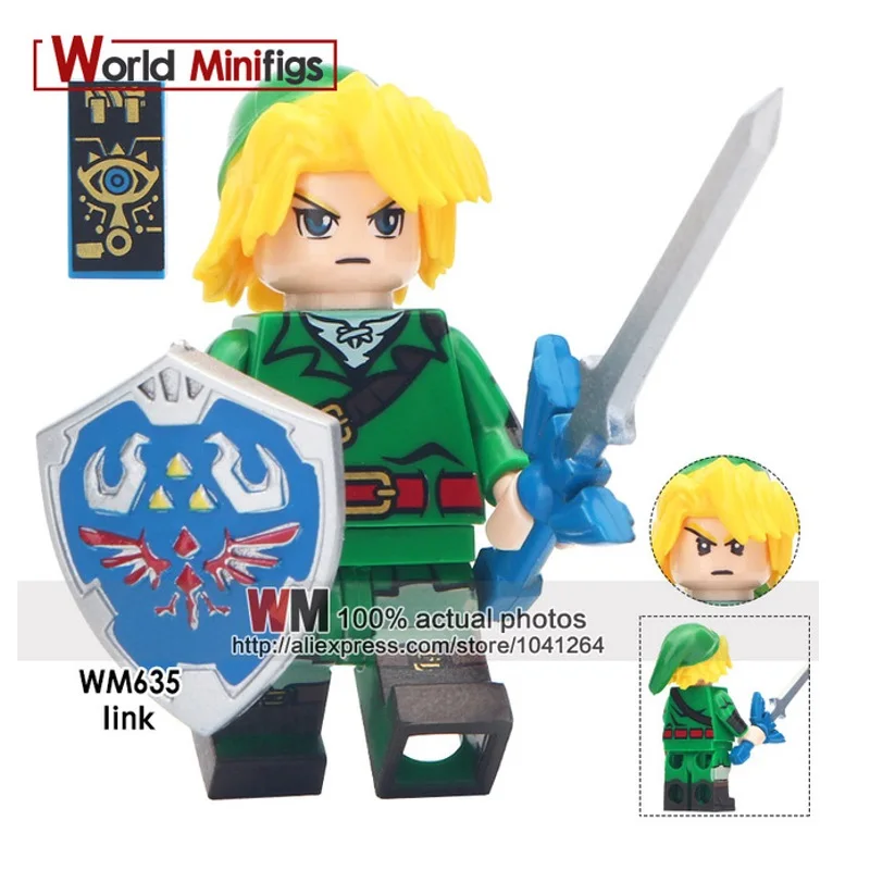 

Singles Legoings The Legend of Zelda Game Princess Link Shield Sword Archer Model Kit Building Blocks Cartoon Toys For Children